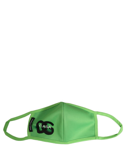 Dolce & Gabbana Green Polyester DG CASA Logo Elastic Ear Strap Face Mask