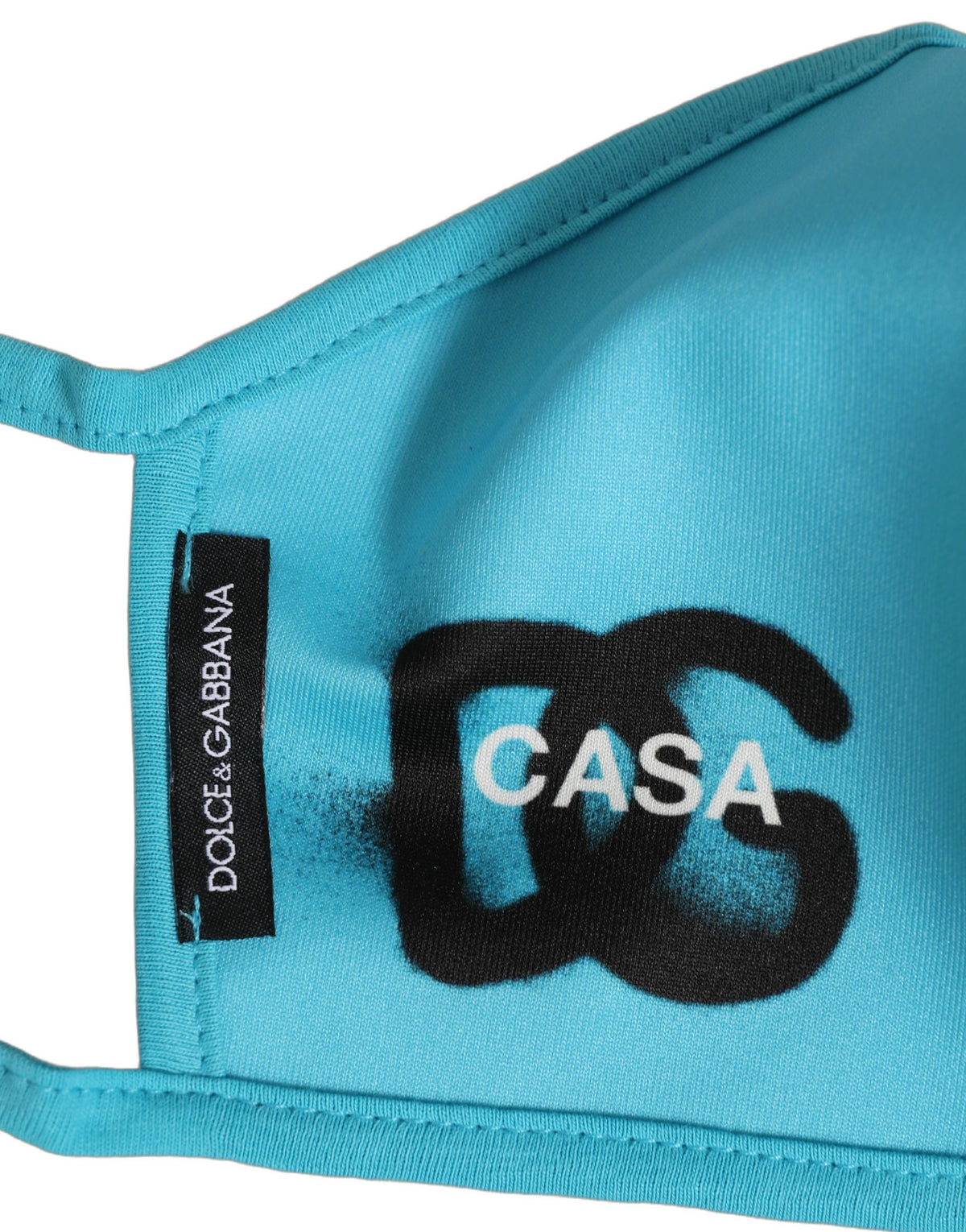 Dolce & Gabbana Light Blue Polyester DG CASA Logo Elastic Ear Strap Face Mask