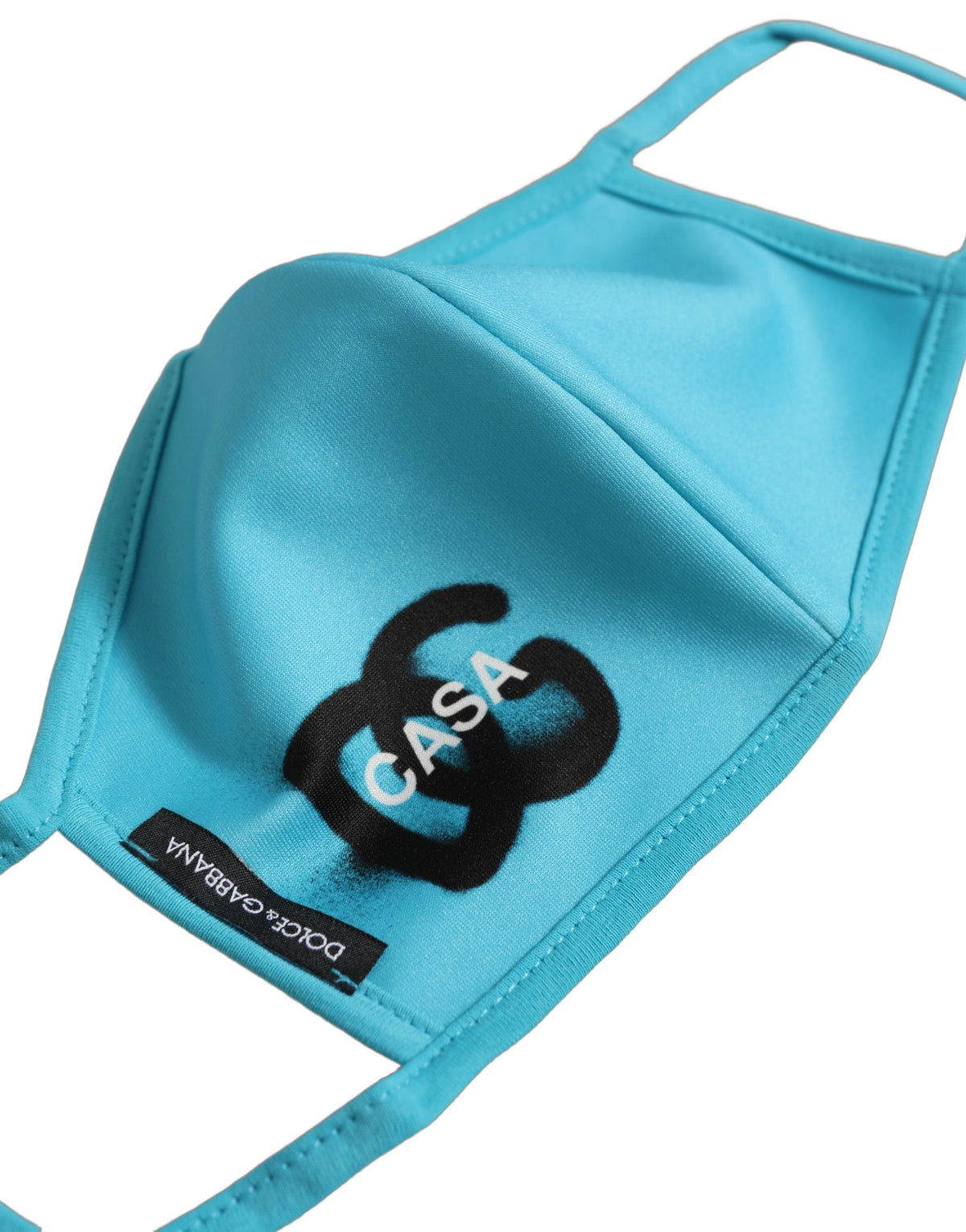 Dolce & Gabbana Light Blue Polyester DG CASA Logo Elastic Ear Strap Face Mask