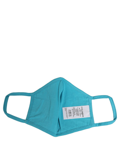 Dolce & Gabbana Light Blue Polyester DG CASA Logo Elastic Ear Strap Face Mask