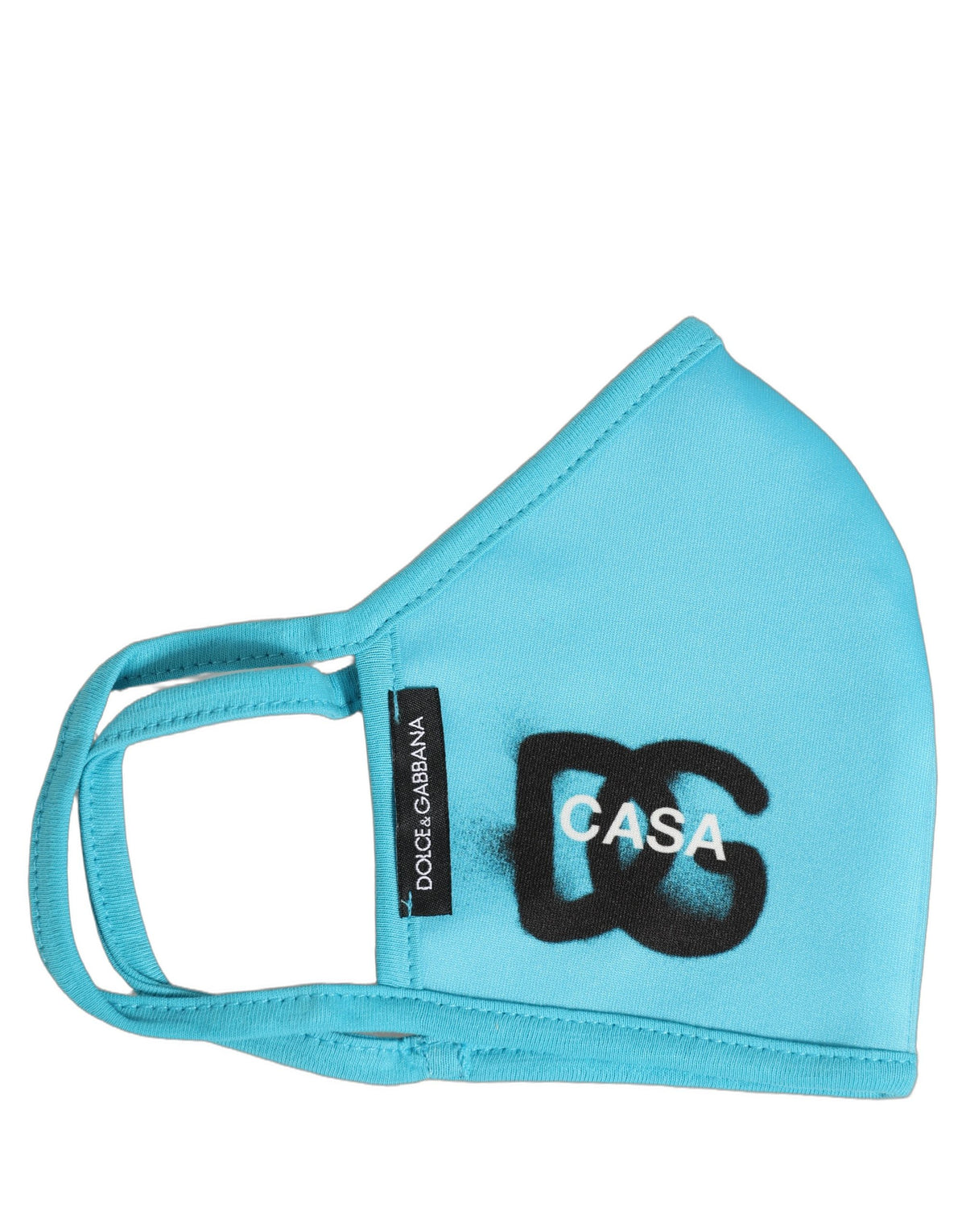 Dolce & Gabbana Light Blue Polyester DG CASA Logo Elastic Ear Strap Face Mask