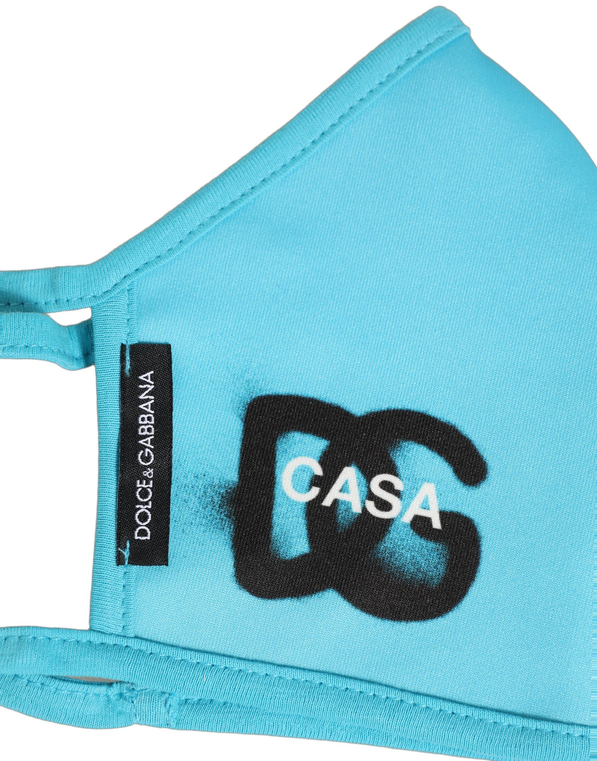 Dolce & Gabbana Light Blue Polyester DG CASA Logo Elastic Ear Strap Face Mask