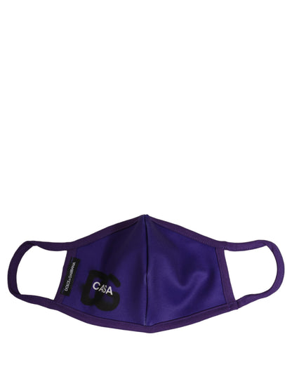 Dolce & Gabbana Purple Polyester DG CASA Logo Elastic Ear Strap Face Mask