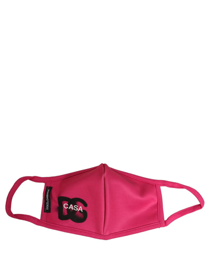 Dolce & Gabbana Pink Polyester DG CASA Logo Elastic Ear Strap Face Mask