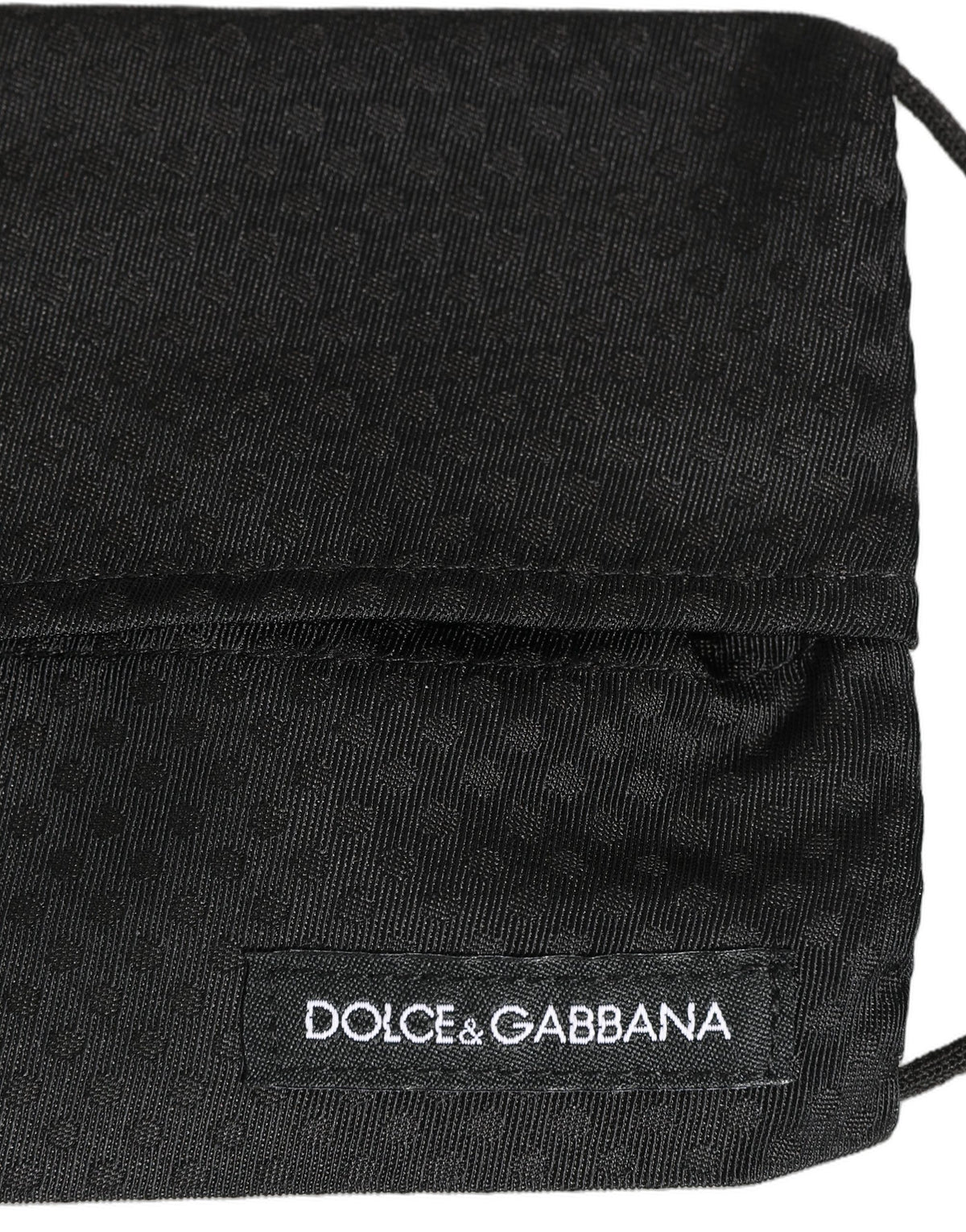 Dolce & Gabbana Black Silk Patterned Pleated Elastic Ear Strap Face Mask