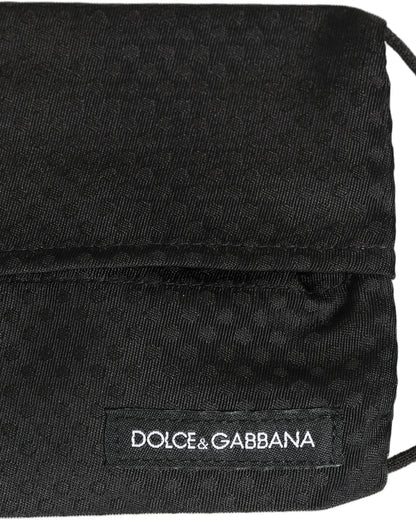 Dolce & Gabbana Black Silk Patterned Pleated Elastic Ear Strap Face Mask