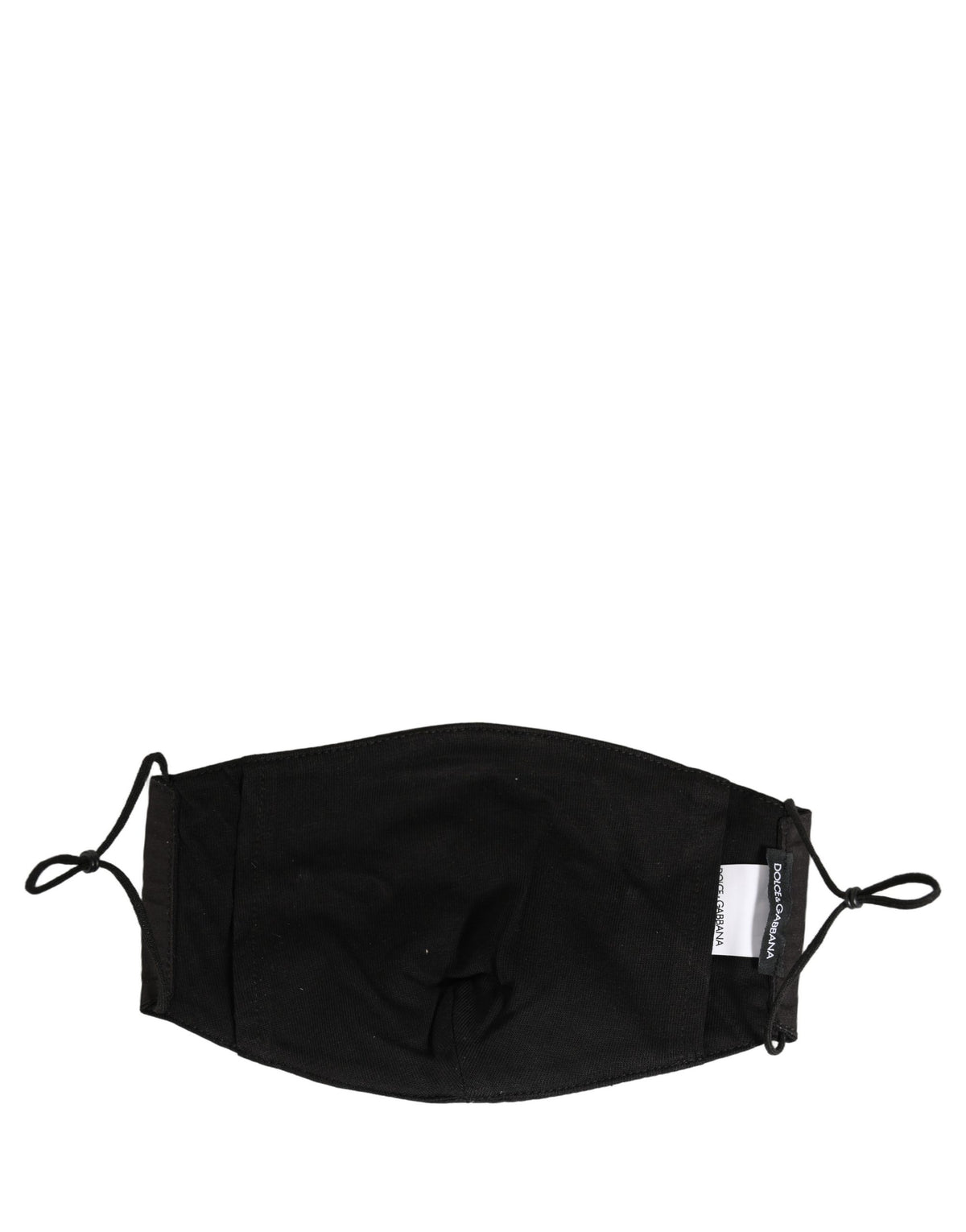 Dolce & Gabbana Black White Logo Baroque Elastic Ear Strap Face Mask