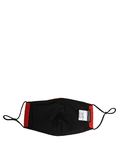 Dolce & Gabbana Men Black Carretto Print Elastic Ear Strap Face Mask