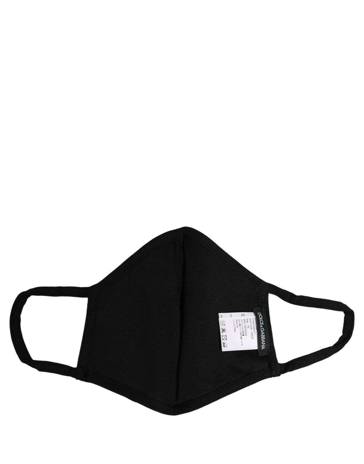 Dolce & Gabbana Black Heart DG Logo Monogram Elastic Ear Strap Face Mask