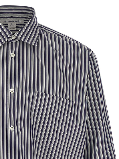 Comme Des Garçons Blue Cotton Blouse