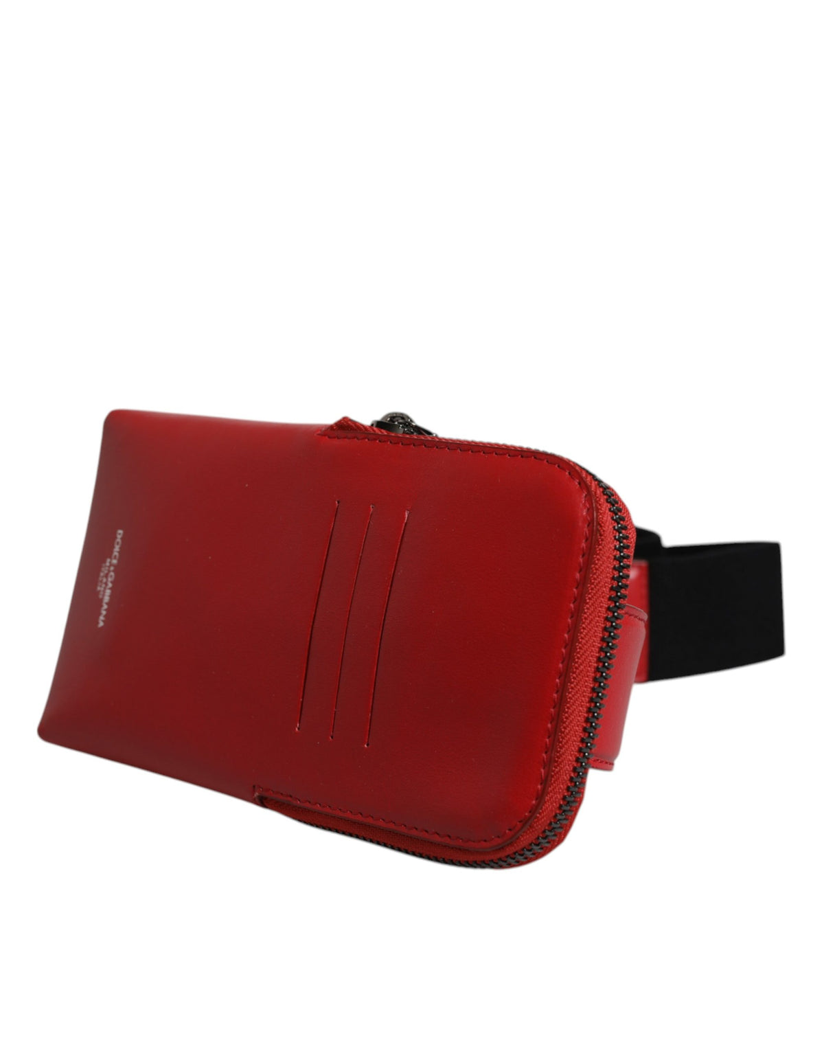 Dolce & Gabbana Red Calfskin Leather Phone Cardholder Crossbody Borse Bag