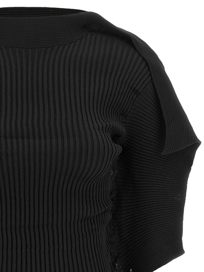 Issey Miyake Black Polyester Blouse