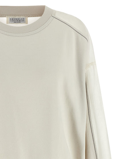 Brunello Cucinelli White Cotton Sweatshirt