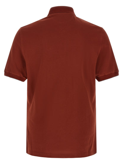Brunello Cucinelli Red Cotton Polo Shirt