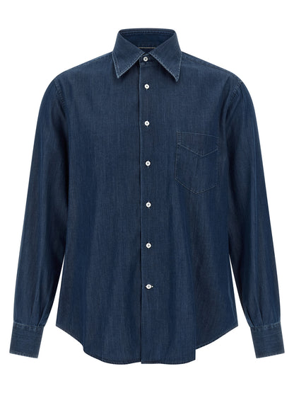 Brunello Cucinelli Blue Cotton Blouse