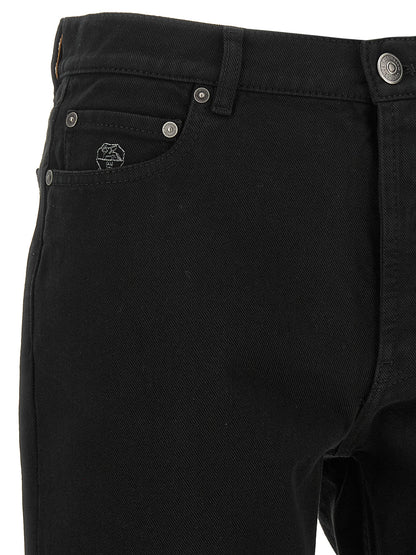 Brunello Cucinelli Black Cotton Straight-Leg Jeans