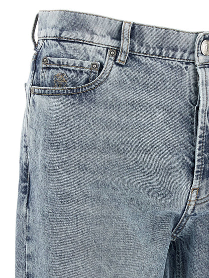 Brunello Cucinelli Blue Cotton High-Waisted Jean