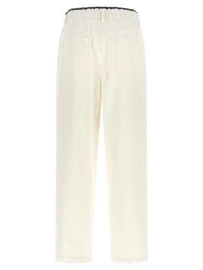 Brunello Cucinelli White Cotton Casual Pants