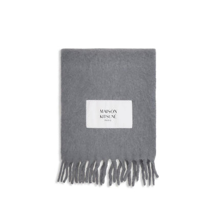 Maison Kitsuné Gray Alpaca Vicugna Pacos Scarf