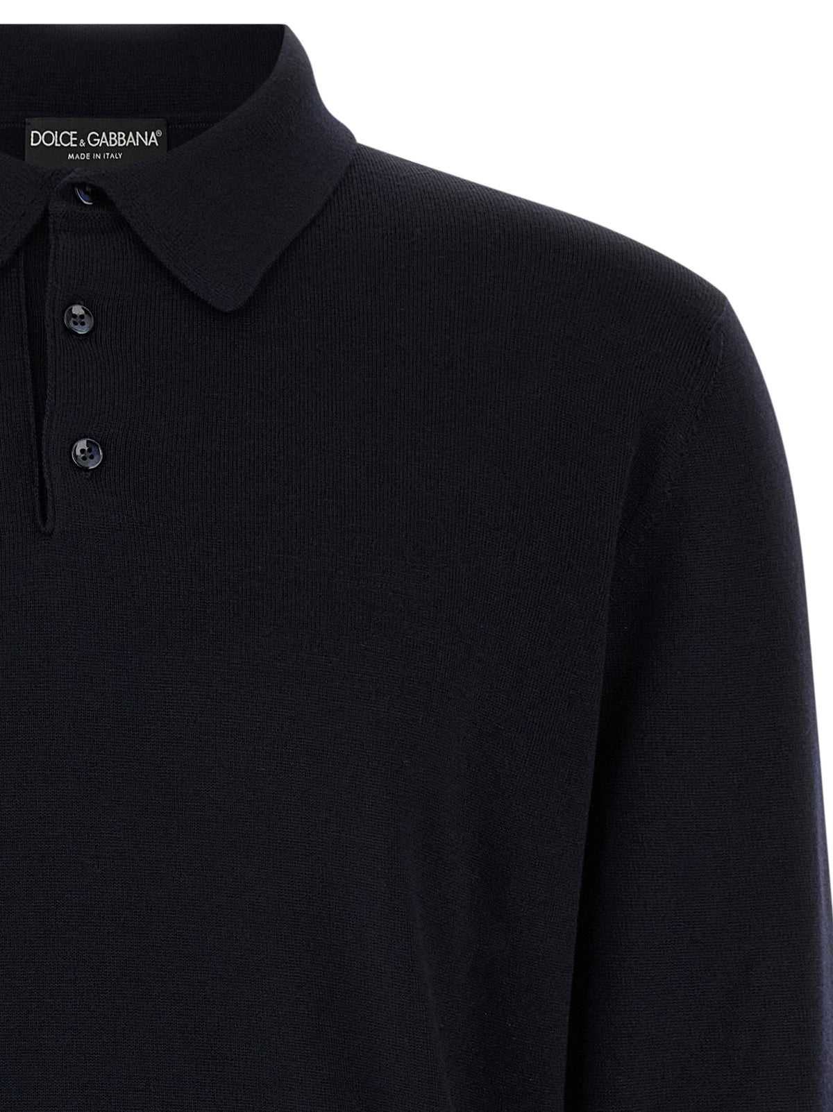 Dolce & Gabbana Blue Virgin Wool Polo Shirt