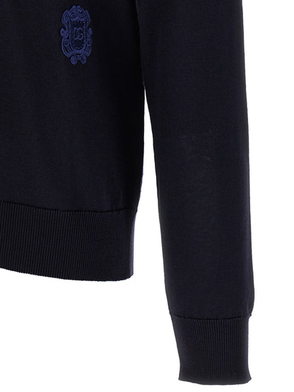 Dolce & Gabbana Blue Virgin Wool Polo Shirt
