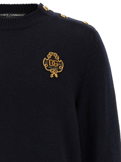 Dolce & Gabbana Blue Virgin Wool Cardigan