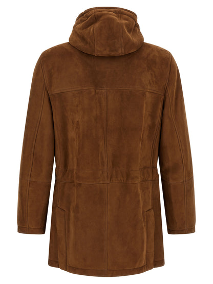 Brunello Cucinelli Brown Lamb Leather Jacket