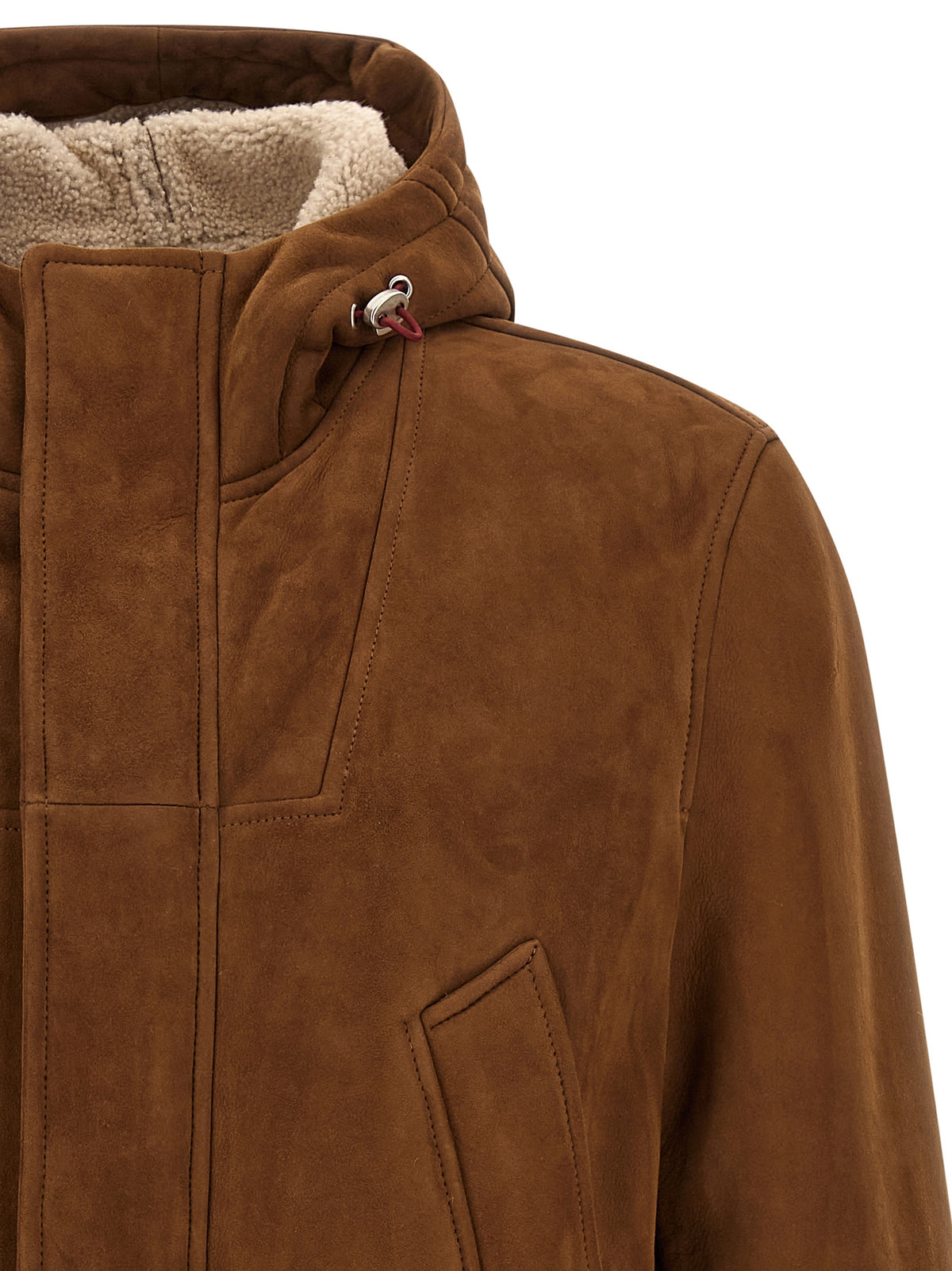 Brunello Cucinelli Brown Lamb Leather Jacket
