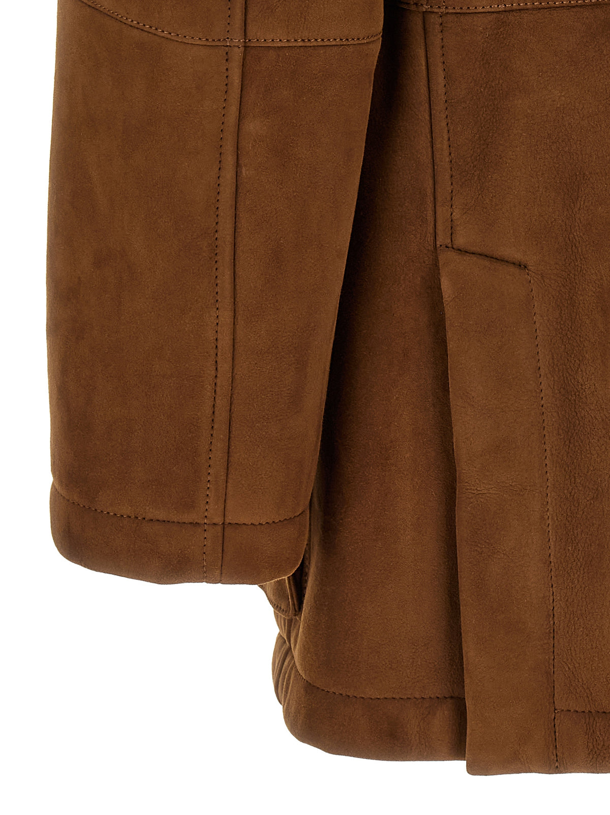 Brunello Cucinelli Brown Lamb Leather Jacket