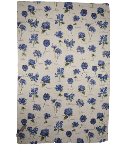 Dolce & Gabbana White Silk Floral Chiffon Long Stole Scarf 200cm x 130cm