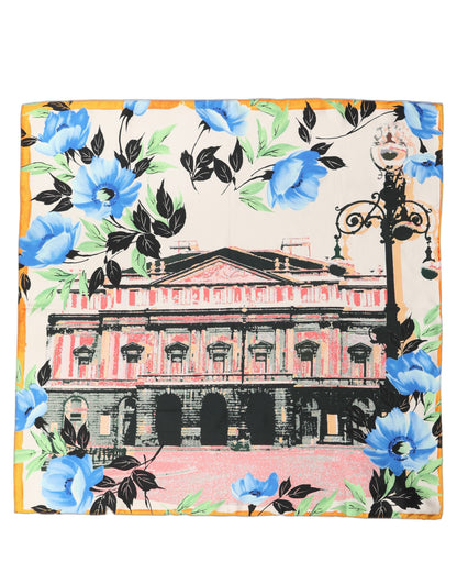 Dolce & Gabbana Multicolor Printed Silk Square Foulard Scarf