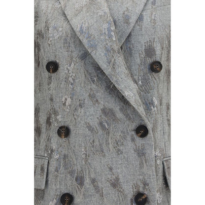 Brunello Cucinelli Gray Wool Oves Aries Sleeveless Jacket IT40 | M, IT42 | L