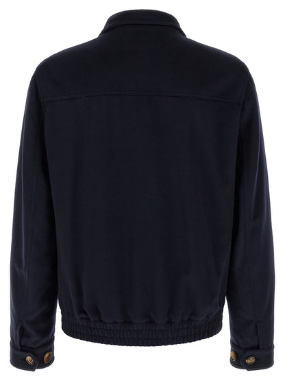 Brunello Cucinelli Blue Virgin Wool Bomber