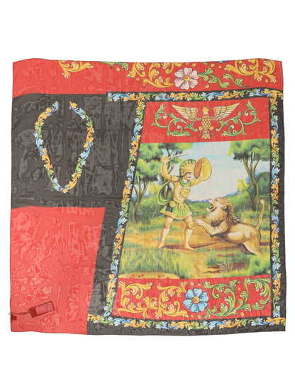 Dolce & Gabbana Multicolor Silk Printed Square Foulard Scarf