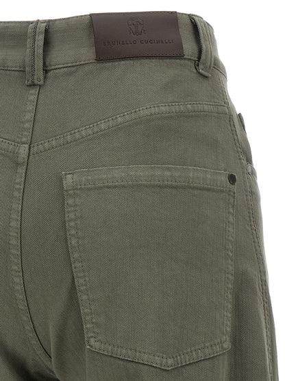 Brunello Cucinelli Bicolor Cotton Jeans Denim - Green IT38