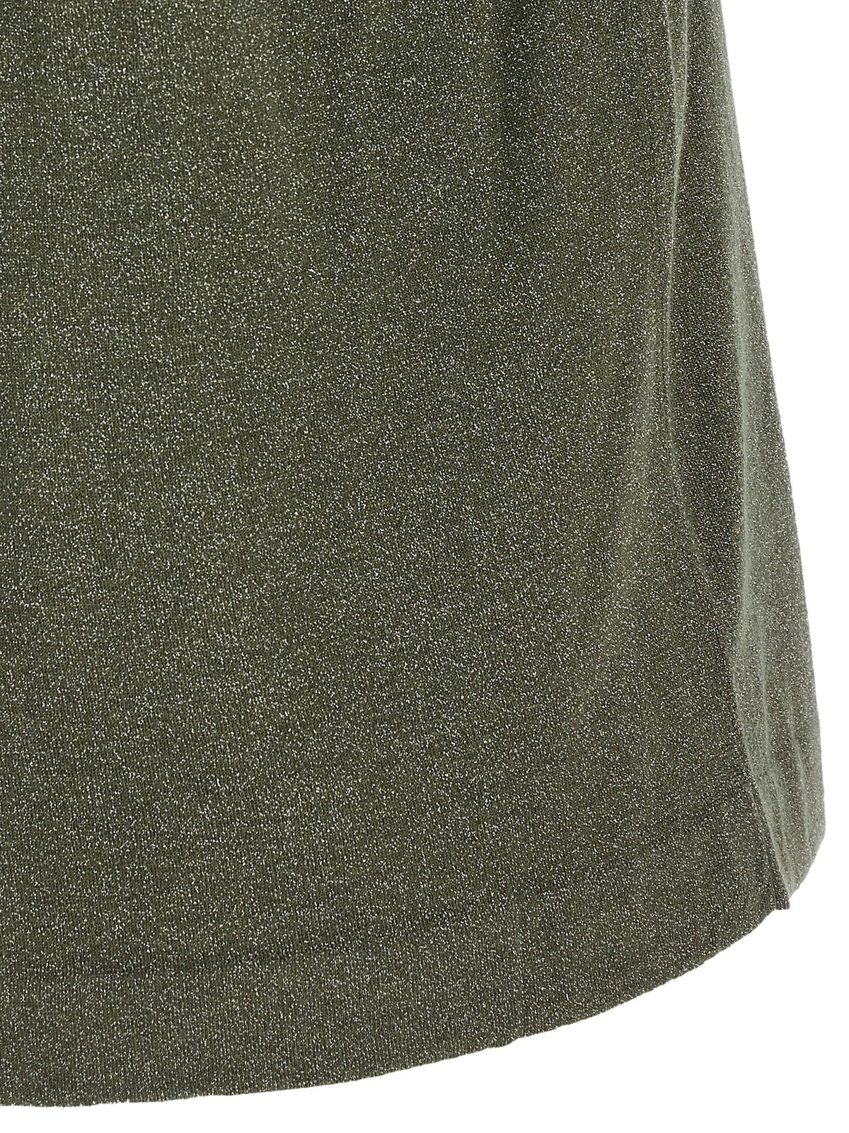 Brunello Cucinelli Bicolor Cashmere Sportswear T-Shirt in Olive Green