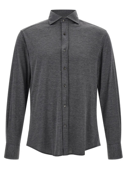 Brunello Cucinelli Gray Silk Blouse