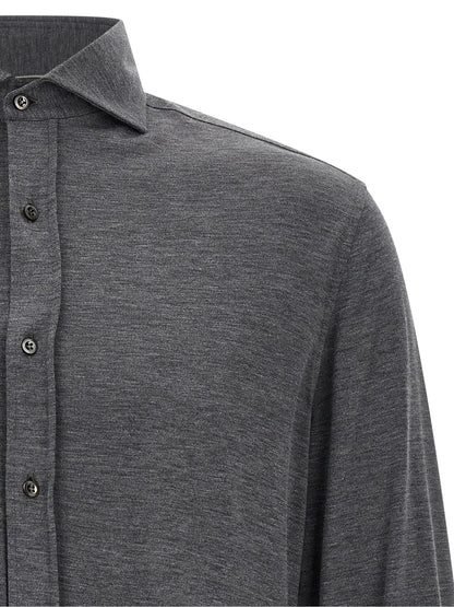 Brunello Cucinelli Gray Silk Blouse
