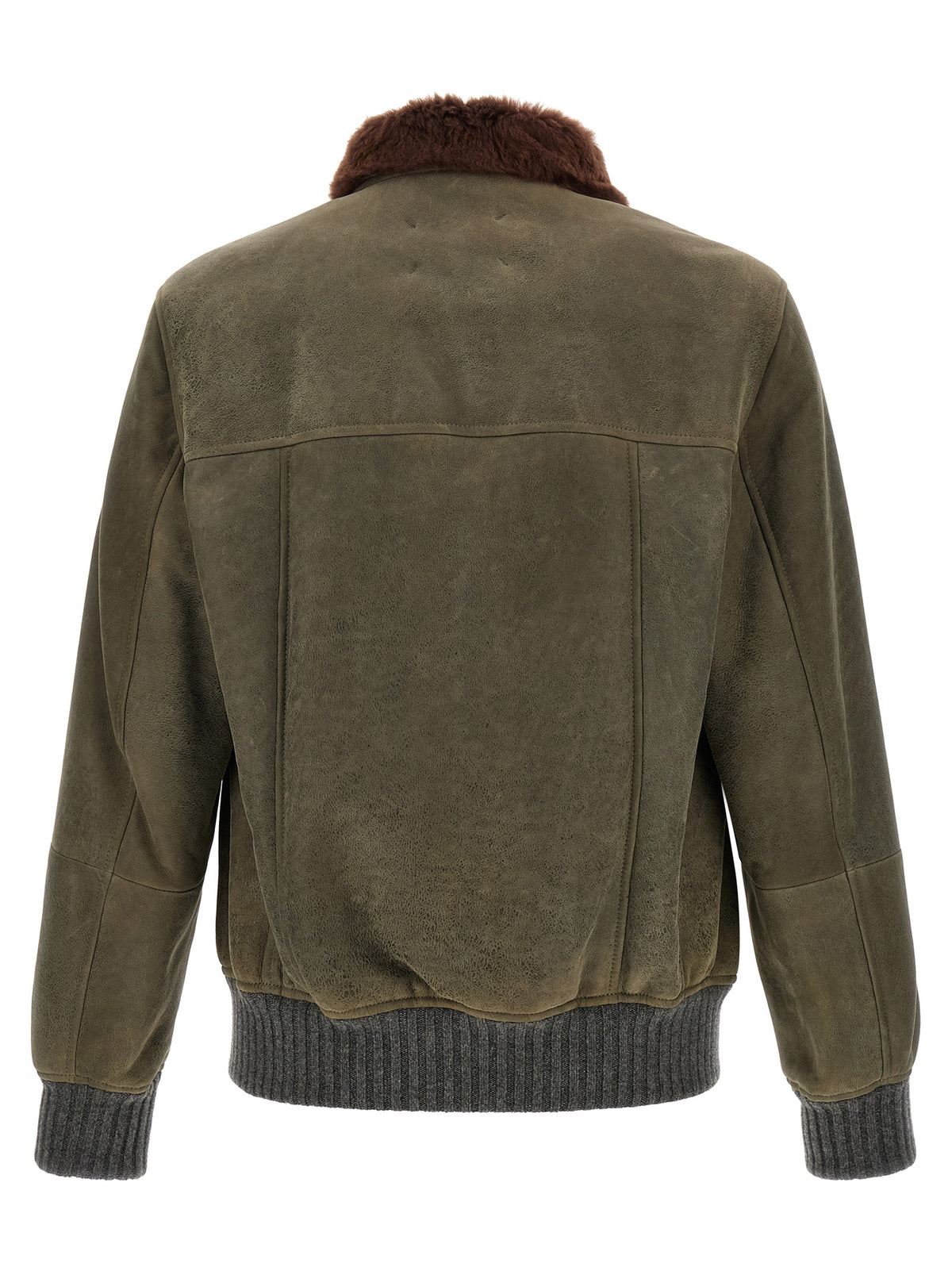 Brunello Cucinelli Bicolor Lamb Leather Jacket