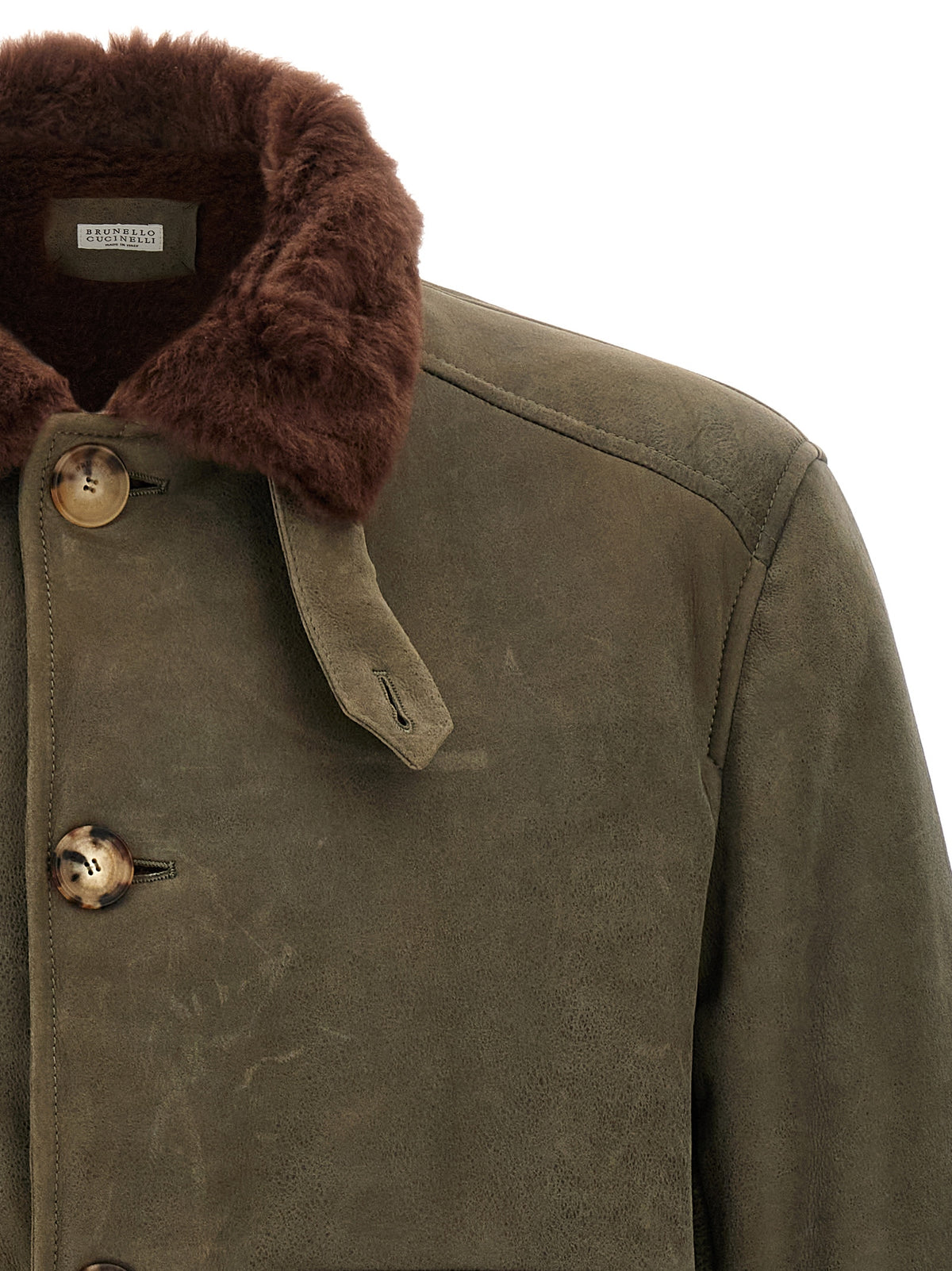 Brunello Cucinelli Bicolor Lamb Leather Jacket