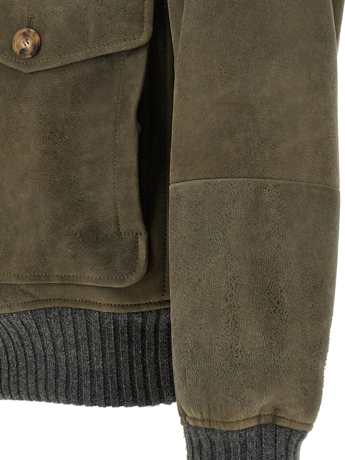 Brunello Cucinelli Bicolor Lamb Leather Jacket