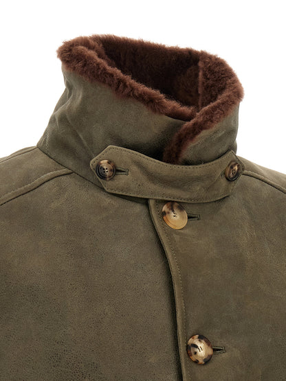 Brunello Cucinelli Bicolor Lamb Leather Jacket