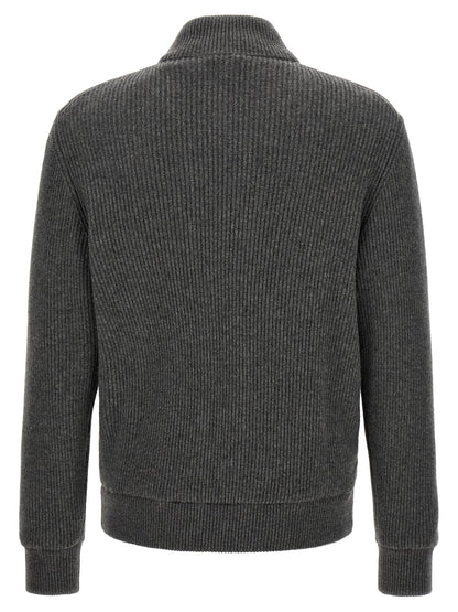 Brunello Cucinelli Gray Lamb Leather Jacket