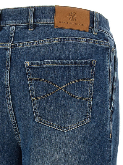Brunello Cucinelli Blue Cotton Jeans Denim