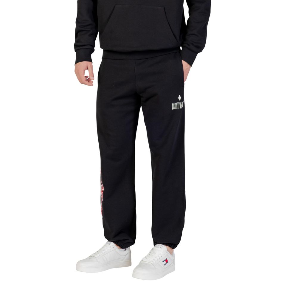 County of Milan Black Cotton Joggers (Workout Pants)