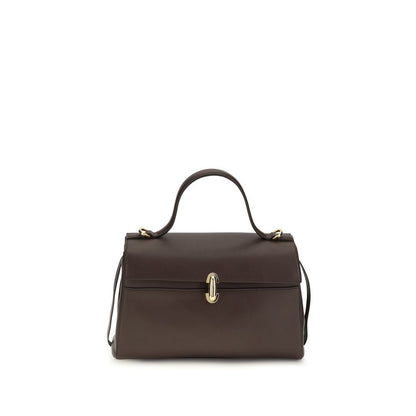Savette Brown Calf Leather Bos Taurus Shoulder Bag