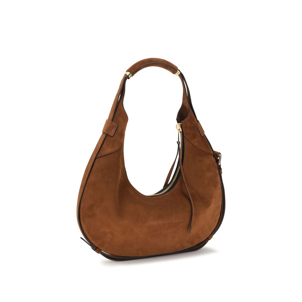 Moschino Brown Suede Leather Shoulder Bag
