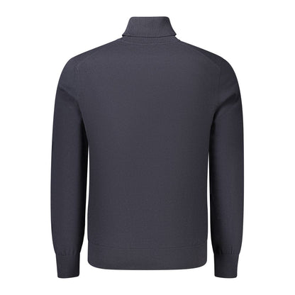 Hugo Boss Blue Cotton Turtleneck