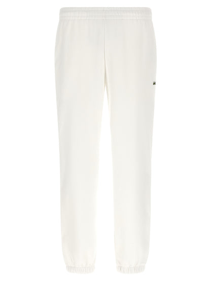 Lacoste White Cotton Joggers (Workout Pants)