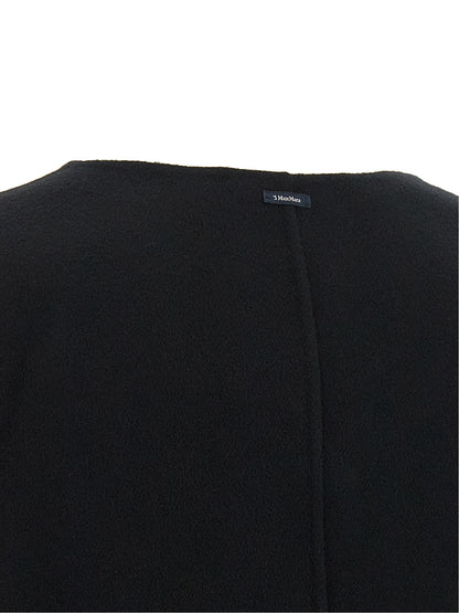 'S Max Mara Black Wool Full-Length Jacket